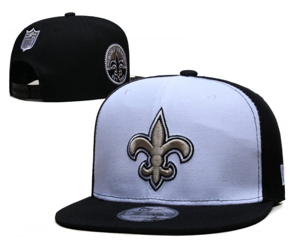 New Orleans Saints White and Black Cap