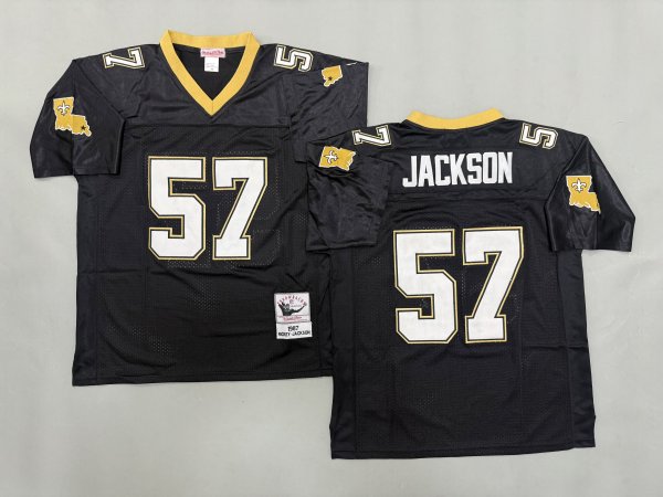 Men's New Orleans Saints #57 Rickey Jackson Black Jersey