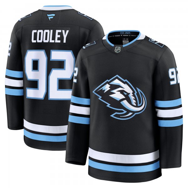 Men's Utah Mammoth #92 Logan Cooley Black Home Premium Player Jersey