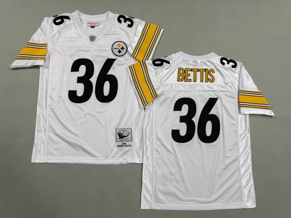 Men's Pittsburgh Steelers #36 Jerome Bettis White Jersey