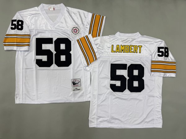 Men's Pittsburgh Steelers #58 Jack Lambert White Jersey