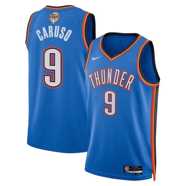 Men's Unisex Oklahoma City Thunder #9 Alex Caruso Nike Blue 2025 NBA Finals Swingman Jersey - Icon Edition
