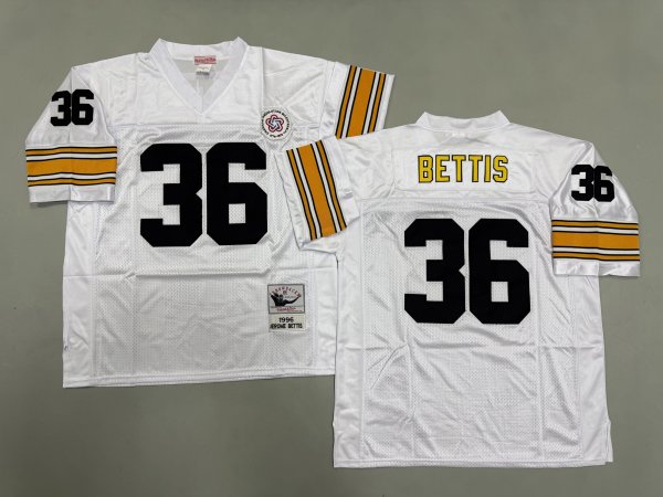 Men's Pittsburgh Steelers #36 Jerome Bettis White Jersey