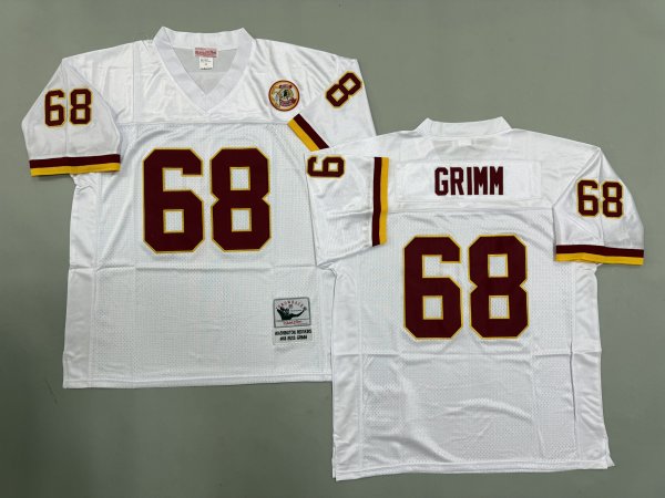Men's Washington Commanders #68 Russ Grimm White Jersey