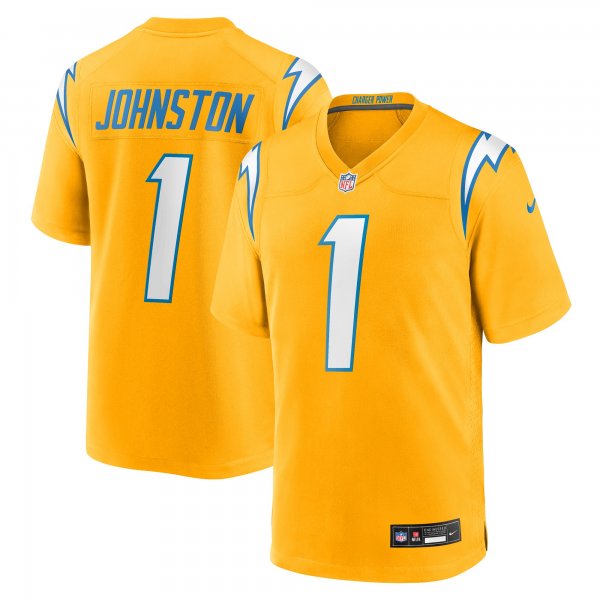 Men's Los Angeles Chargers #1 Quentin Johnston Nike Gold Alternate Charger Power Game Player Jersey