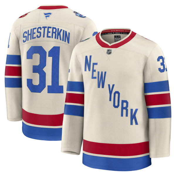 Men's New York Rangers #31 Igor Shesterkin Fanatics Beige 2026 NHL Winter Classic Premium Jersey