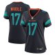 Women's #17 Jaylen Waddle Miami Dolphins Nike 2025 Rivalries Collection Game Pitch Blue Jersey