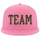 Custom Pink Black-Old Gold Stitched Adjustable Snapback Hat