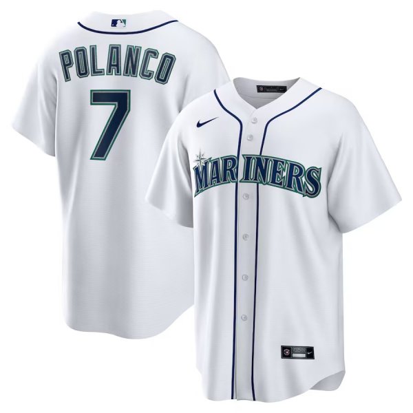 Men's #7 Jorge Polanco Seattle Mariners Nike Home White Jersey