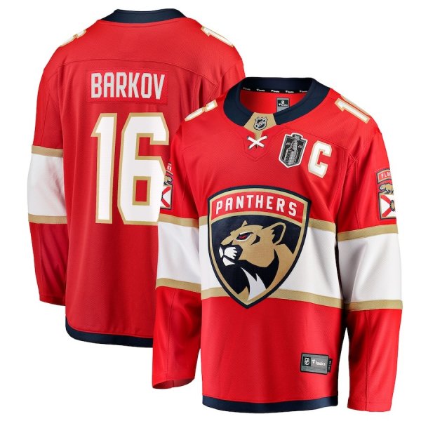 Men's #16 Aleksander Barkov Florida Panthers Fanatics 2025 Stanley Cup Final Home Breakaway Player Red Jersey