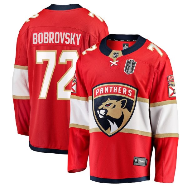 Men's #72 Sergei Bobrovsky Florida Panthers Fanatics 2025 Stanley Cup Final Home Breakaway Player Red Jersey
