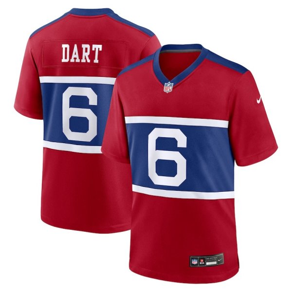 Men's New York Giants #6 Jaxson Dart Nike Red Alternate Century Red Game Jersey