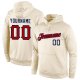 Men's Custom Stitched Cream Red-Navy Sports Pullover Sweatshirt Hoodie