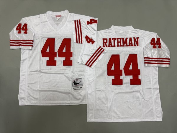 Men's #44 Tom Rathman San Francisco 49ers White Jersey