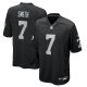 Men's #7 Geno Smith Las Vegas Raiders Nike Game Player Black Jersey