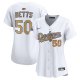 Women's #50 Mookie Betts Los Angeles Dodgers Nike 2025 Gold Collection Limited White Jersey