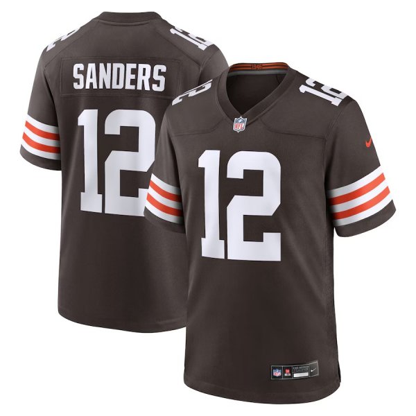 Youth #12 Shedeur Sanders Cleveland Browns Nike 2025 NFL Draft Game Brown Jersey