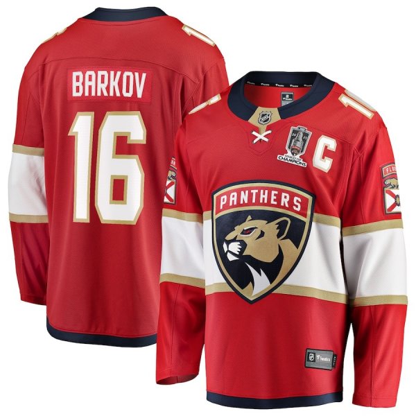 Men's #16 Aleksander Barkov Florida Panthers 2025 Stanley Cup Champions Breakaway Red Jersey