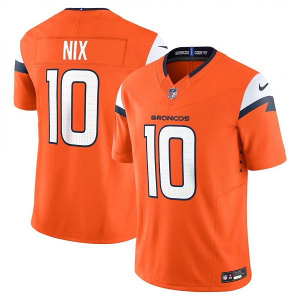 Men's Denver Broncos #10 Bo Nix Nike Orange Vapor F.U.S.E. Limited Jersey