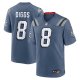 Men's #8 Stefon Diggs New England Patriots Nike 2025 Rivalries Collection Game Storm Blue Jersey