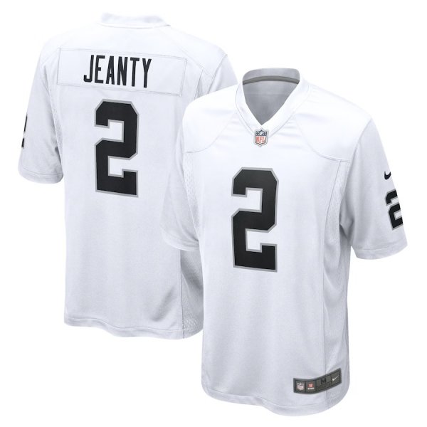 Men's Las Vegas Raiders #2 Ashton Jeanty Nike White Game Jersey
