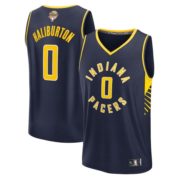 Youth Indiana Pacers #0 Tyrese Haliburton Fanatics Navy 2025 NBA Finals Fast Break Player Icon Edition Jersey
