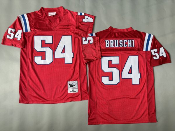 Men's New England Patriots #54 Tedy Bruschi Red Jersey