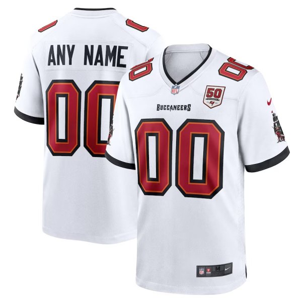 Men's Tampa Bay Buccaneers Nike White 50th Anniversary Custom Game Jersey