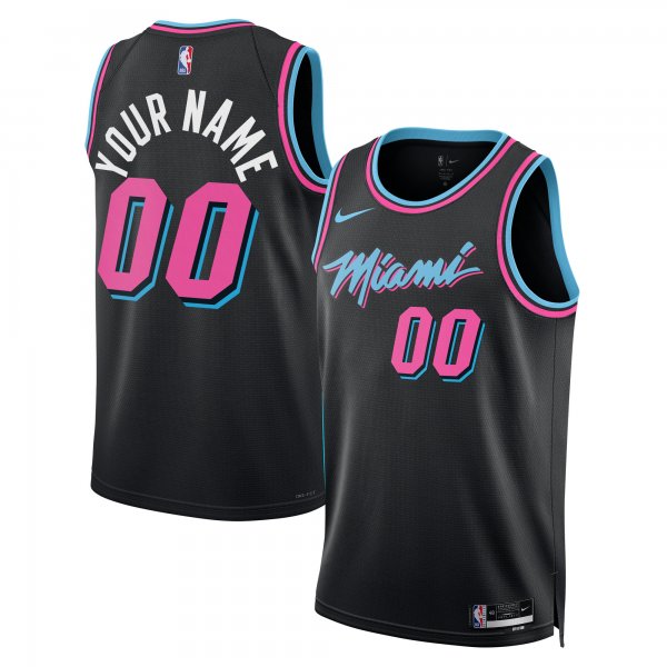 Men's Unisex Miami Heat Nike Black 2025/26 City Edition Swingman Custom Jersey