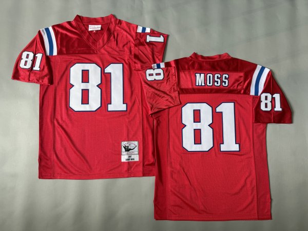 Men's New England Patriots #81 Randy Moss Red Jersey