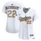 Women's #22 Clayton Kershaw Los Angeles Dodgers Nike 2025 Gold Collection Limited White Jersey