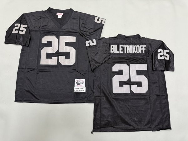Men's Las Vegas Raiders #25 Fred Biletnikoff Black Mitchell & Ness Jersey