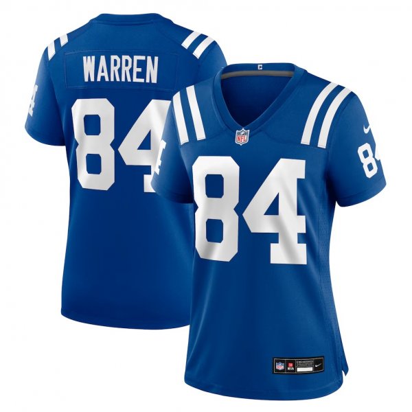 Women's Indianapolis Colts #84 Tyler Warren Nike Royal Game Jersey
