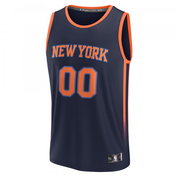 Youth New York Knicks  Fanatics Navy Fast Break Replica Custom Jersey - Statement Edition
