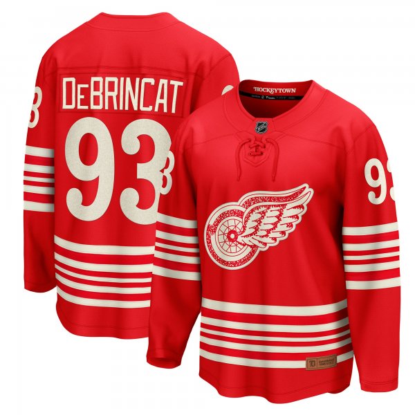 Men's Detroit Red Wings #93 Alex DeBrincat Red Centennial Breakaway Player Jersey