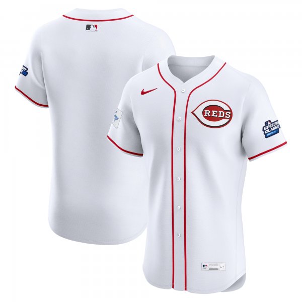 Men's Cincinnati Reds Nike White 2025 MLB Speedway Classic Home Elite Jersey