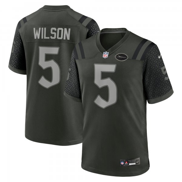 Men's #5 Garrett Wilson New York Jets Nike 2025 Rivalries Collection Game Gotham Green Jersey
