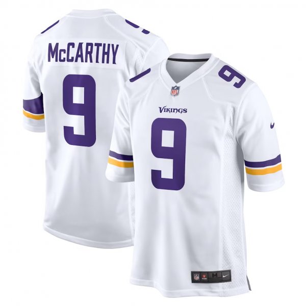 Men's Minnesota Vikings #9 J.J. McCarthy Nike White Game Jersey