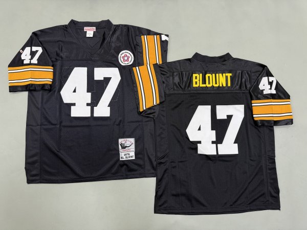 Men's Pittsburgh Steelers #47 Mel Blount Black Jersey
